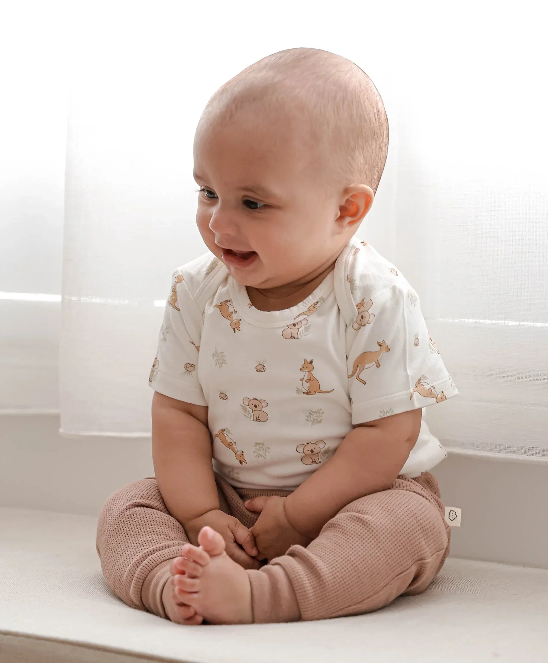 Bamboo Short Sleeve Bodysuit - Kangaroo & Koala - Image 3