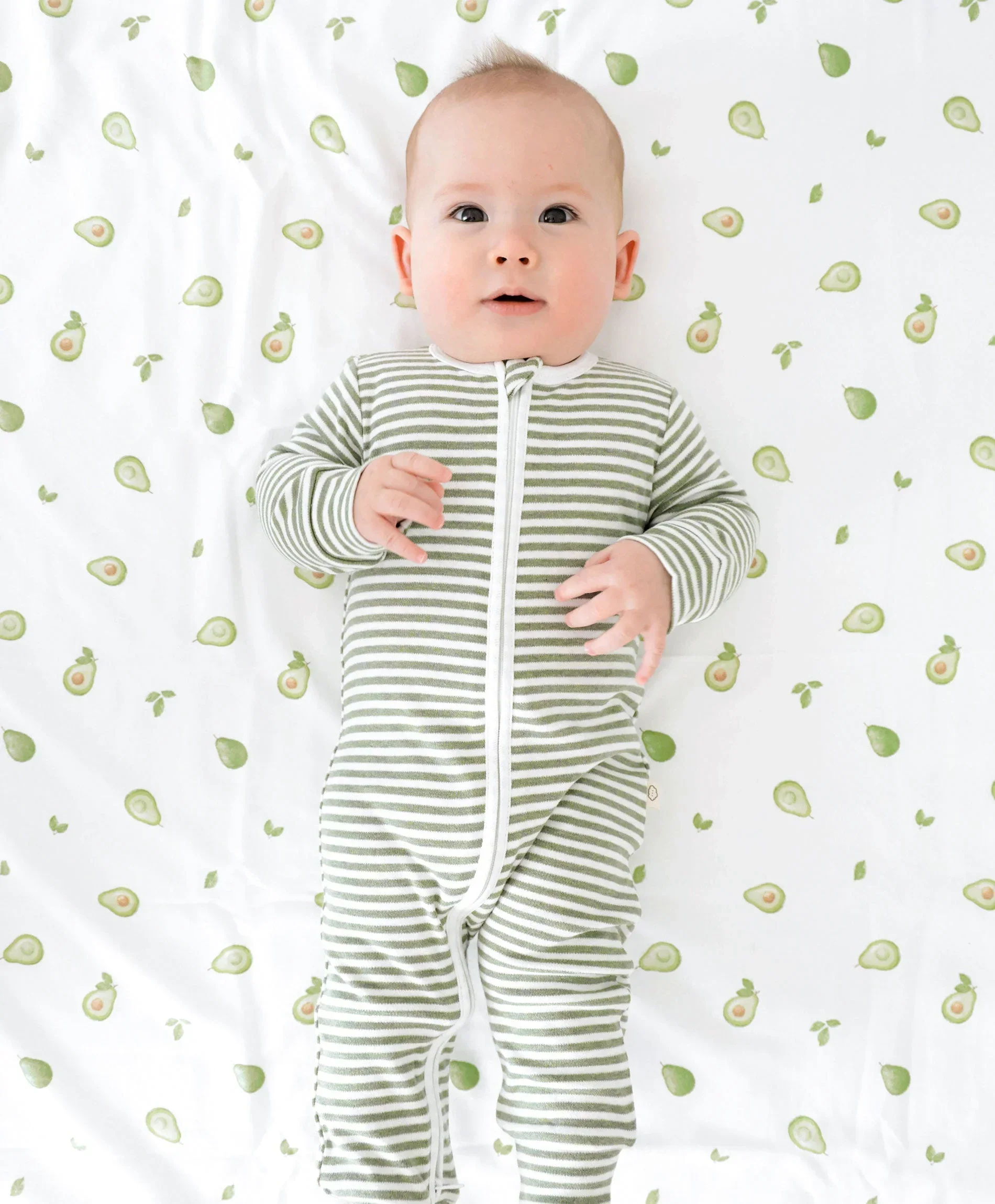 Organic Cotton Baby Swaddle Wrap - Avocados - Image 8