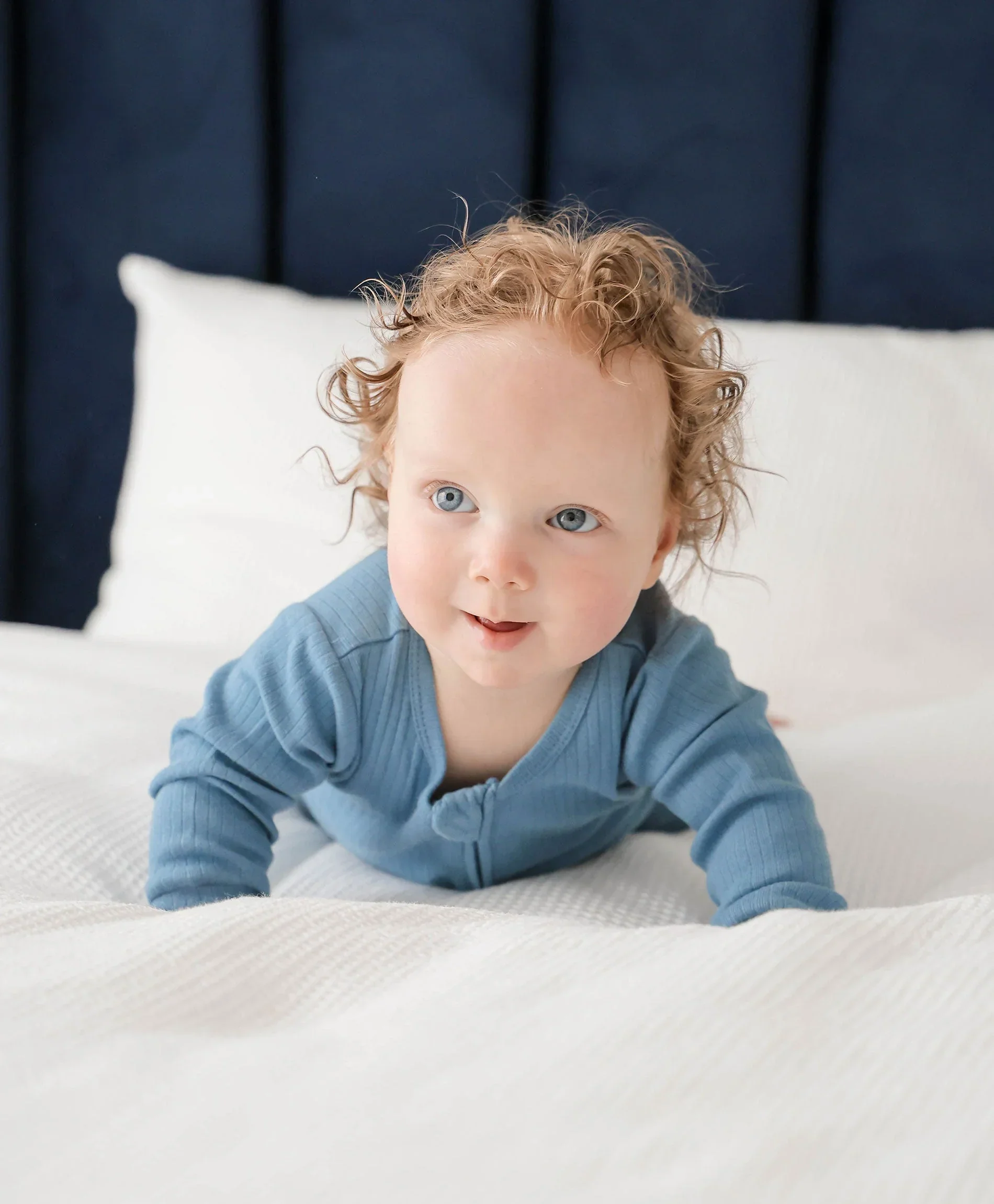 Organic Cotton Growsuit - Heather Blue - Image 3