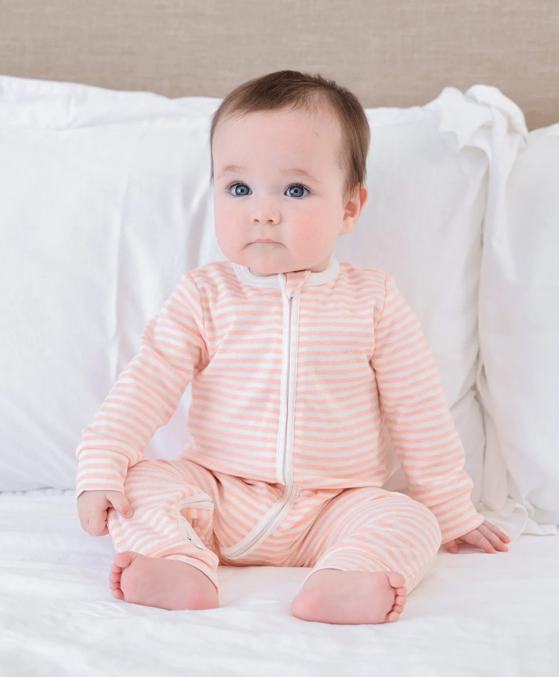 Organic Cotton Growsuit - Pink Stripes - Image 3