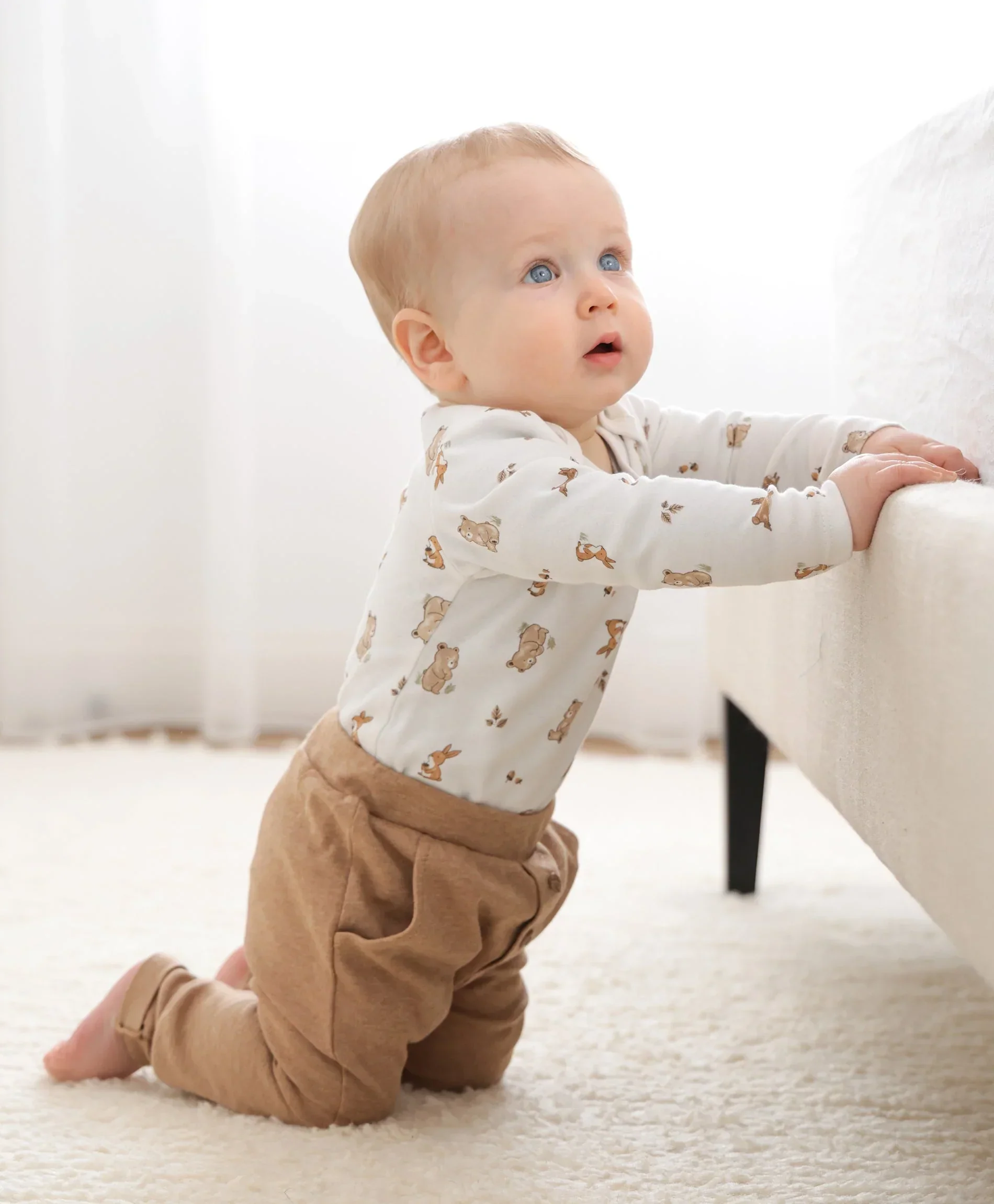 Organic Cotton Baby Long Sleeve Bodysuit - Bear & Bunny - Image 3