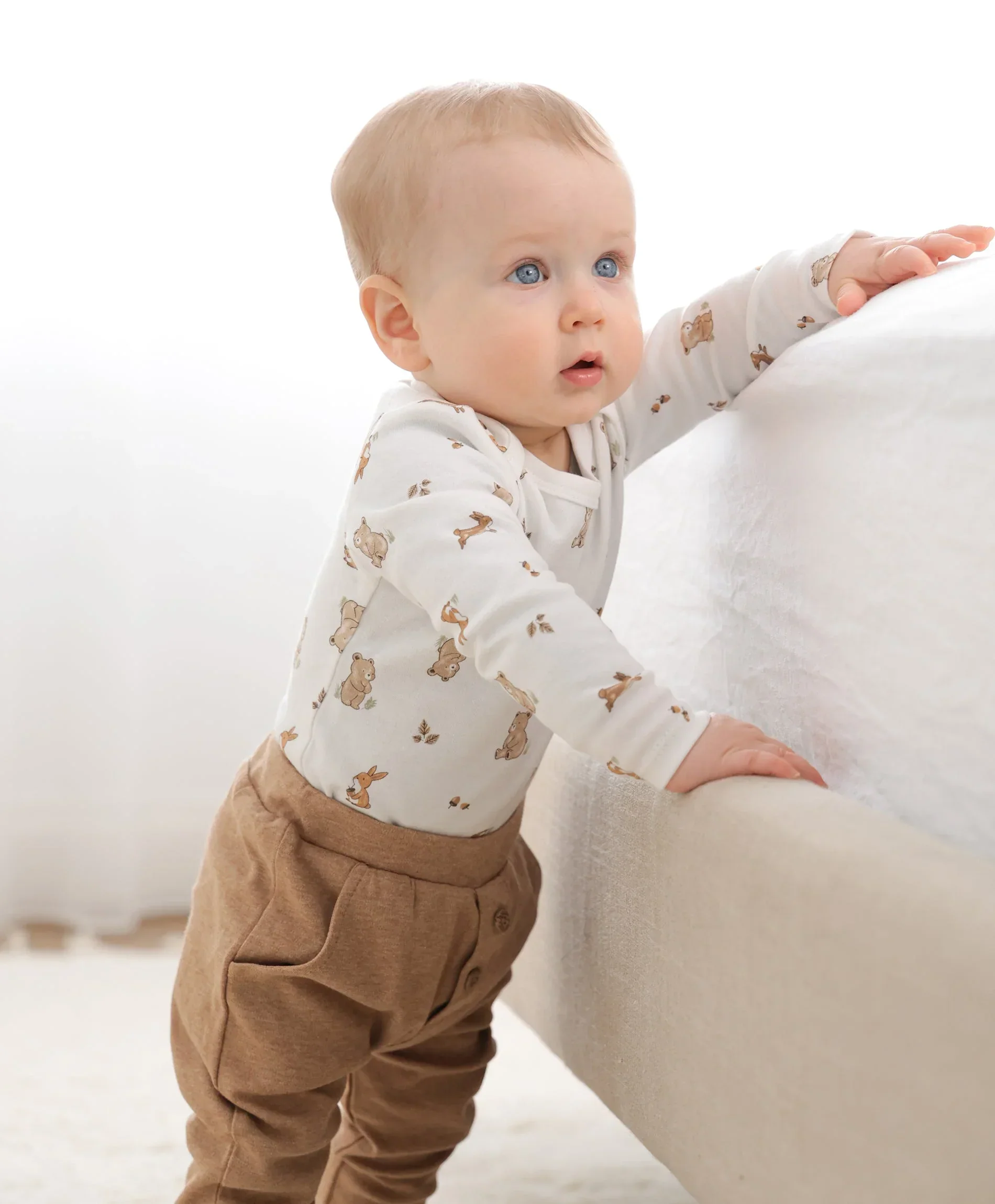 Organic Cotton Baby Long Sleeve Bodysuit - Bear & Bunny - Image 4
