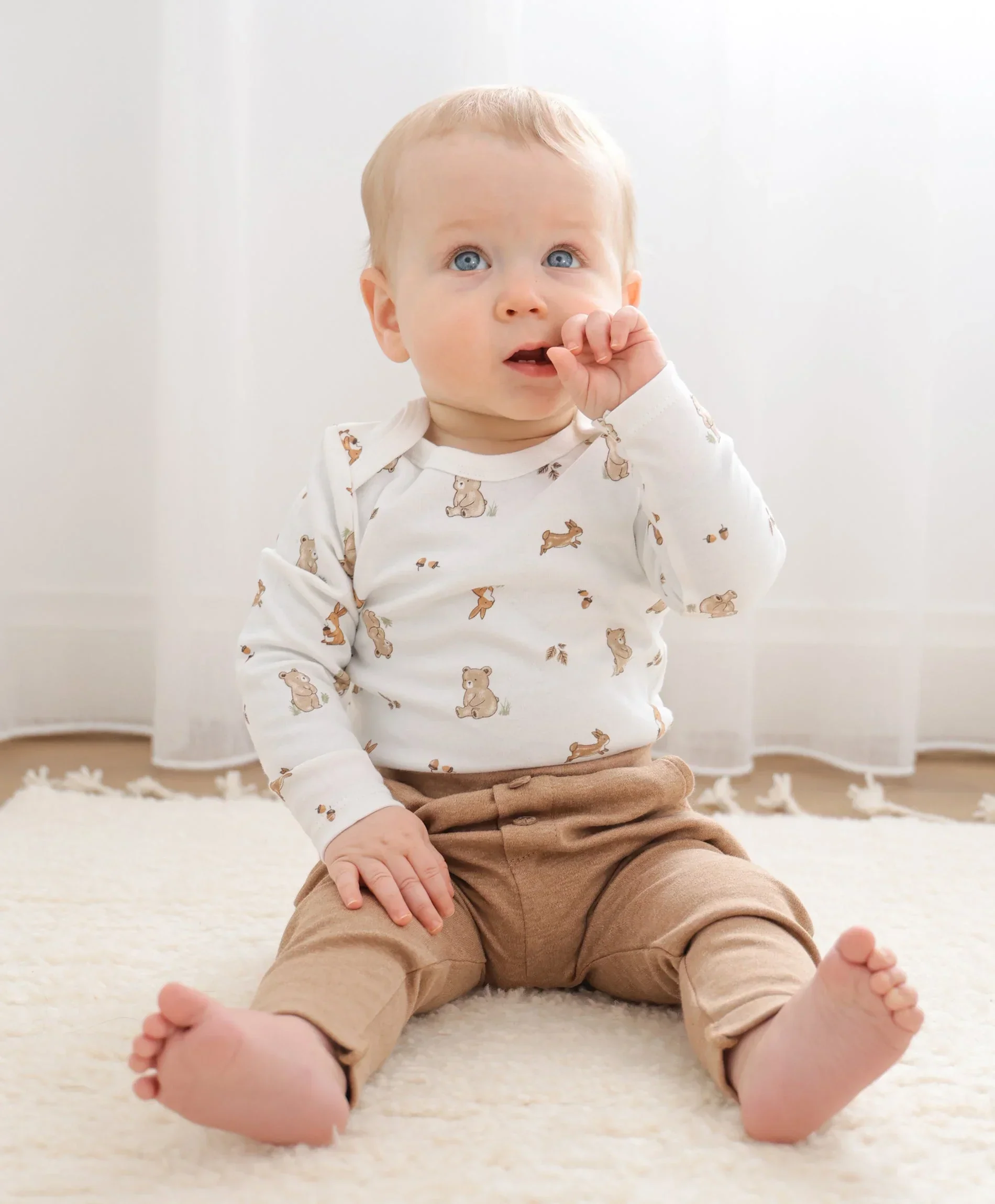 Organic Cotton Baby Long Sleeve Bodysuit - Bear & Bunny - Image 6