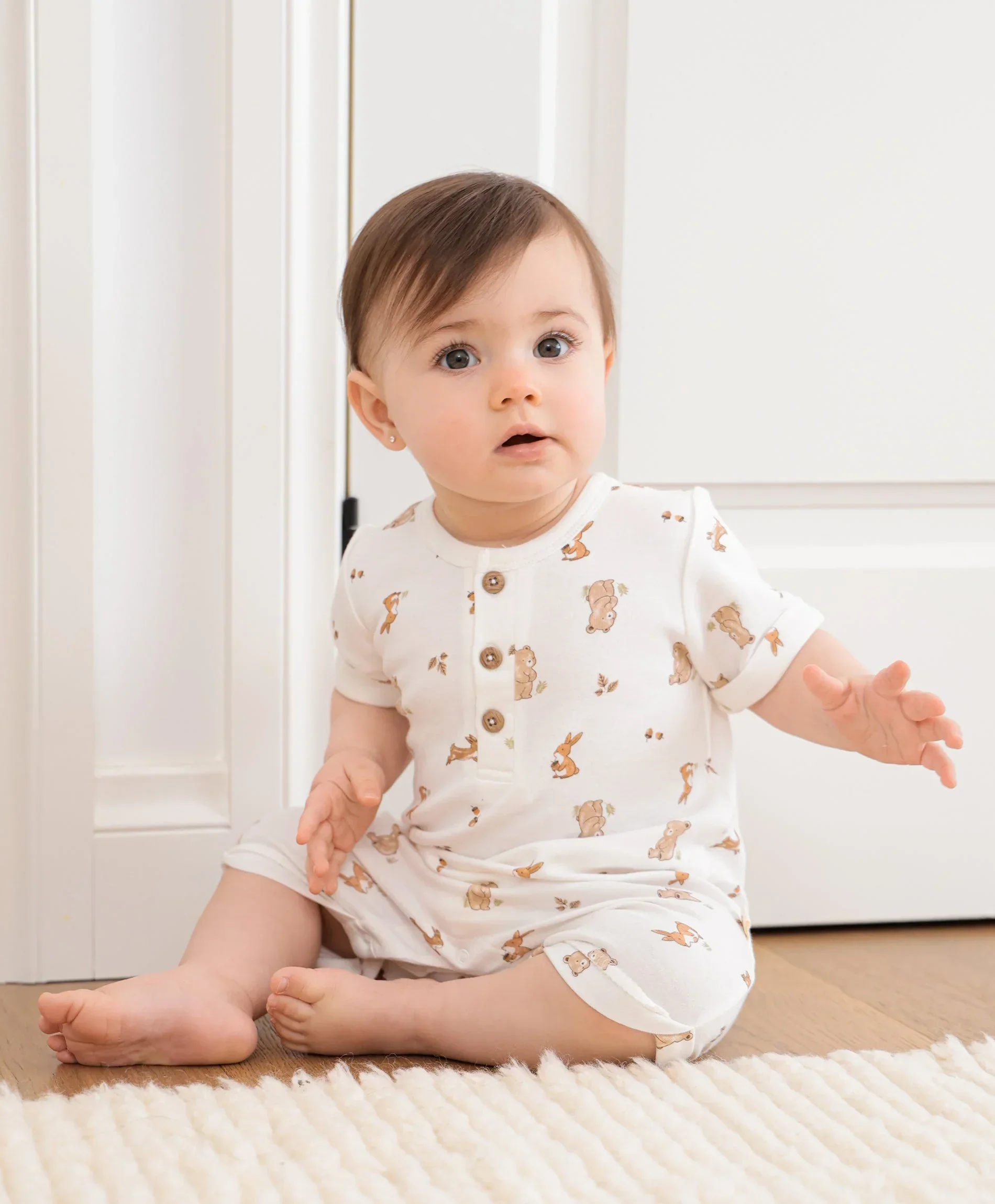 Organic Cotton Romper - Bear & Bunny - Image 3