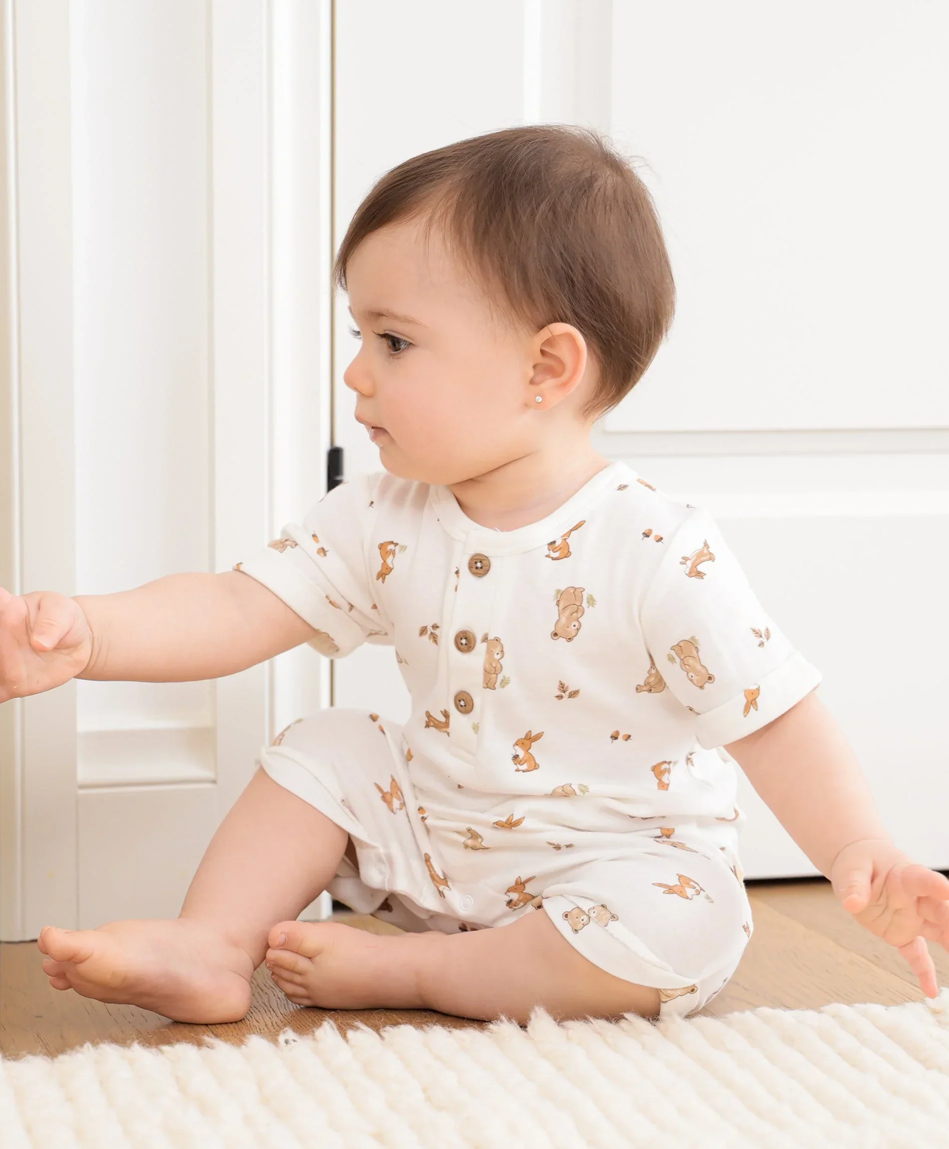 Organic Cotton Romper - Bear & Bunny - Image 4