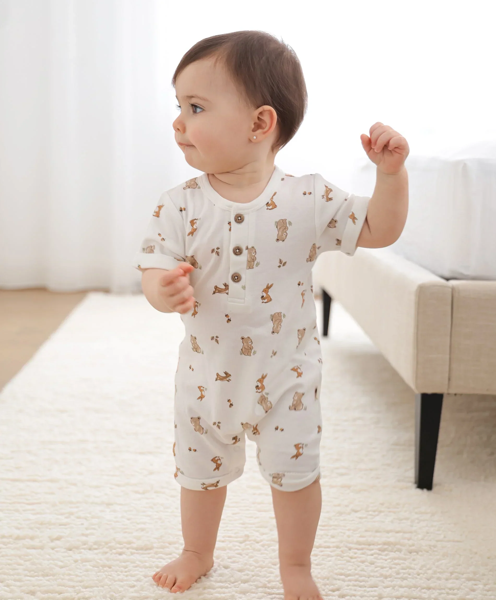 Organic Cotton Romper - Bear & Bunny - Image 5