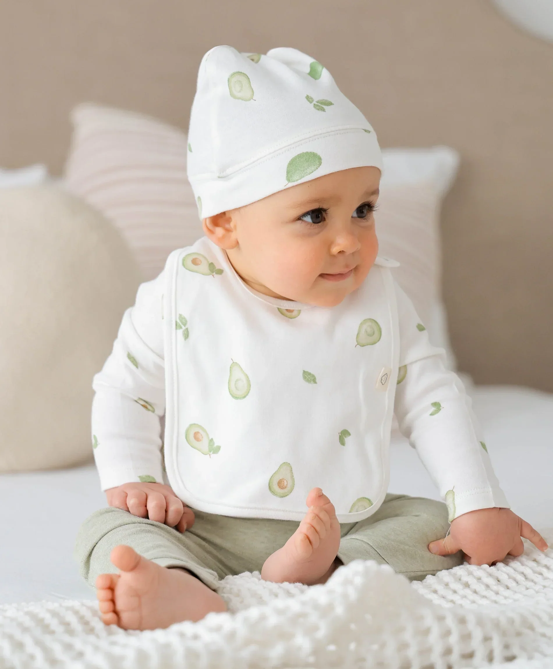 Organic Cotton Baby Bib - Avocados - Image 5