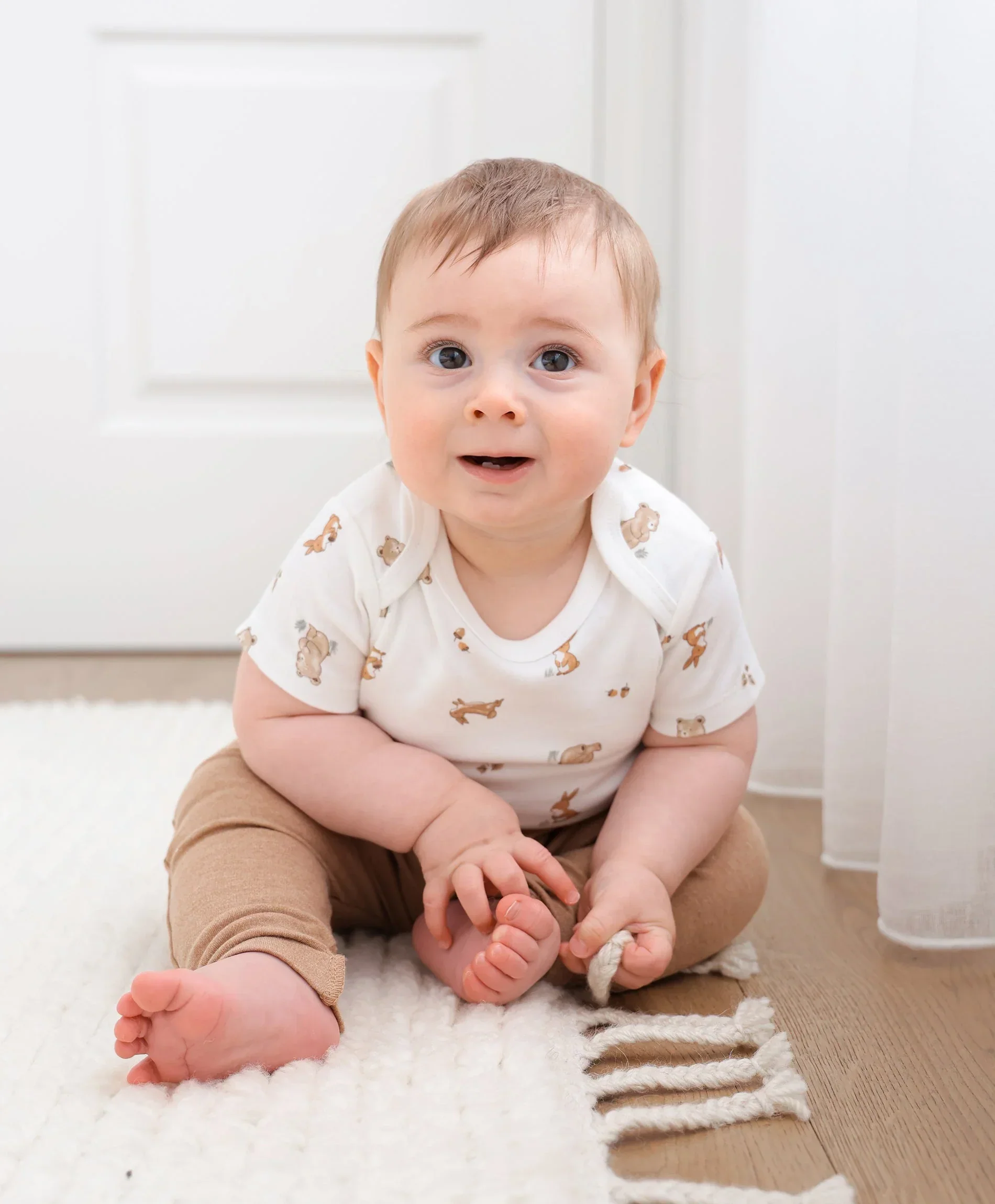 Organic Cotton Short Sleeve Bodysuit - Bear & Bunny - Image 3