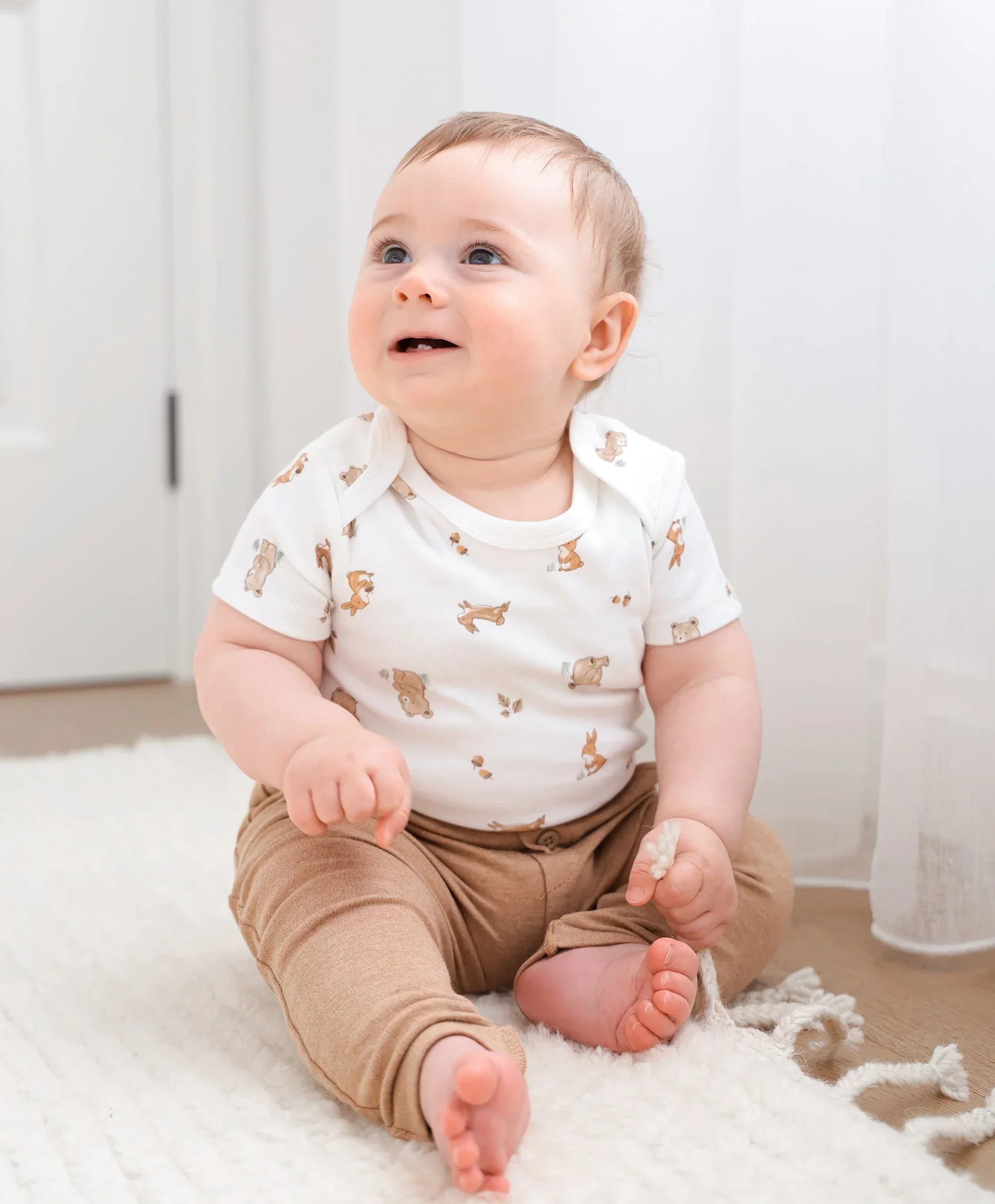 Organic Cotton Short Sleeve Bodysuit - Bear & Bunny - Image 4
