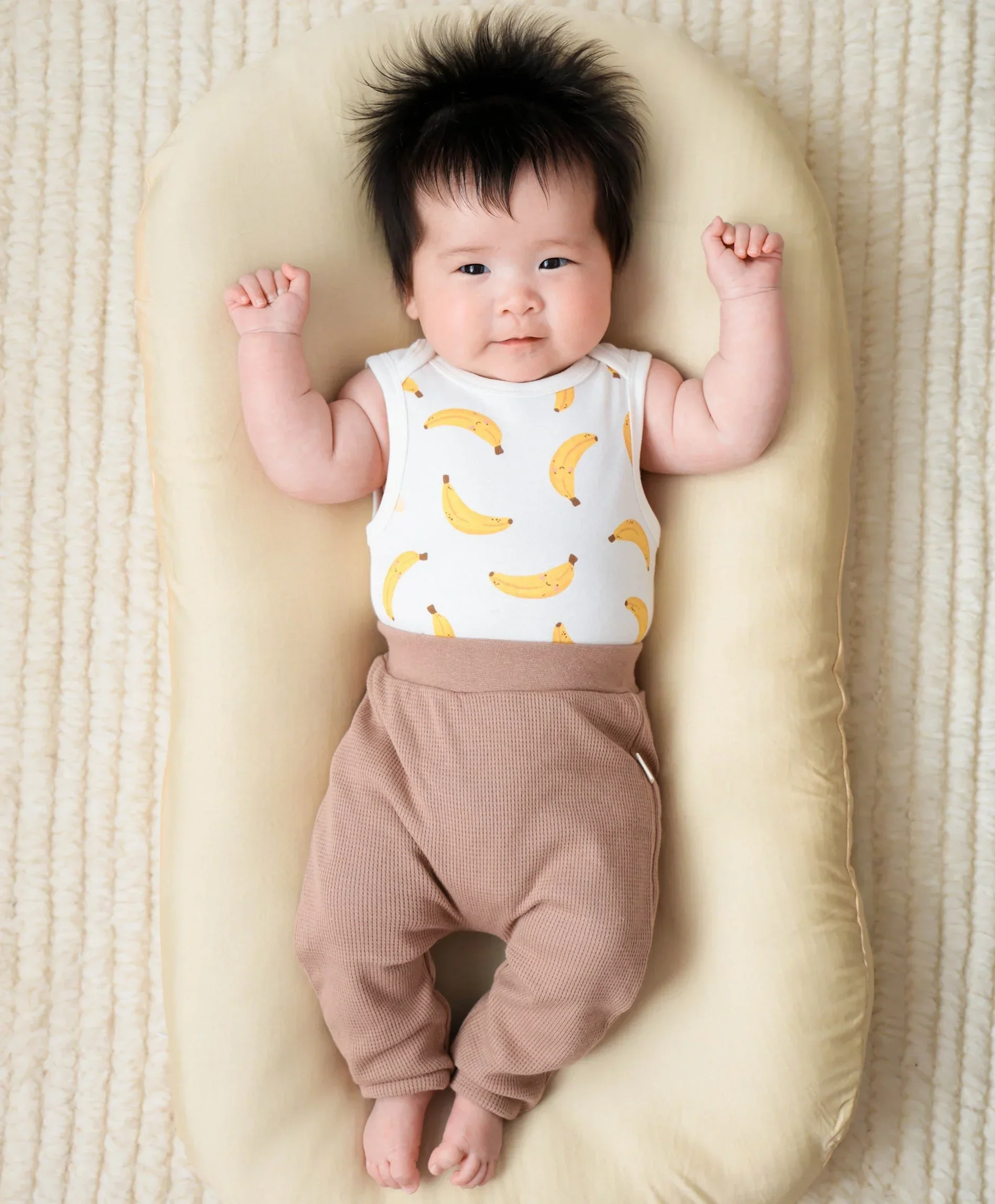 Organic Cotton Singlet Bodysuit - Bananas - Image 3