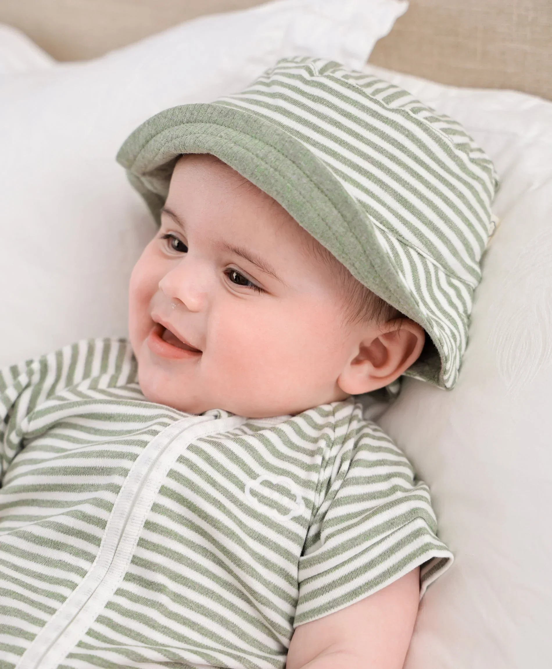 Organic Cotton Bucket Sun Hat - Forest Green - Image 4