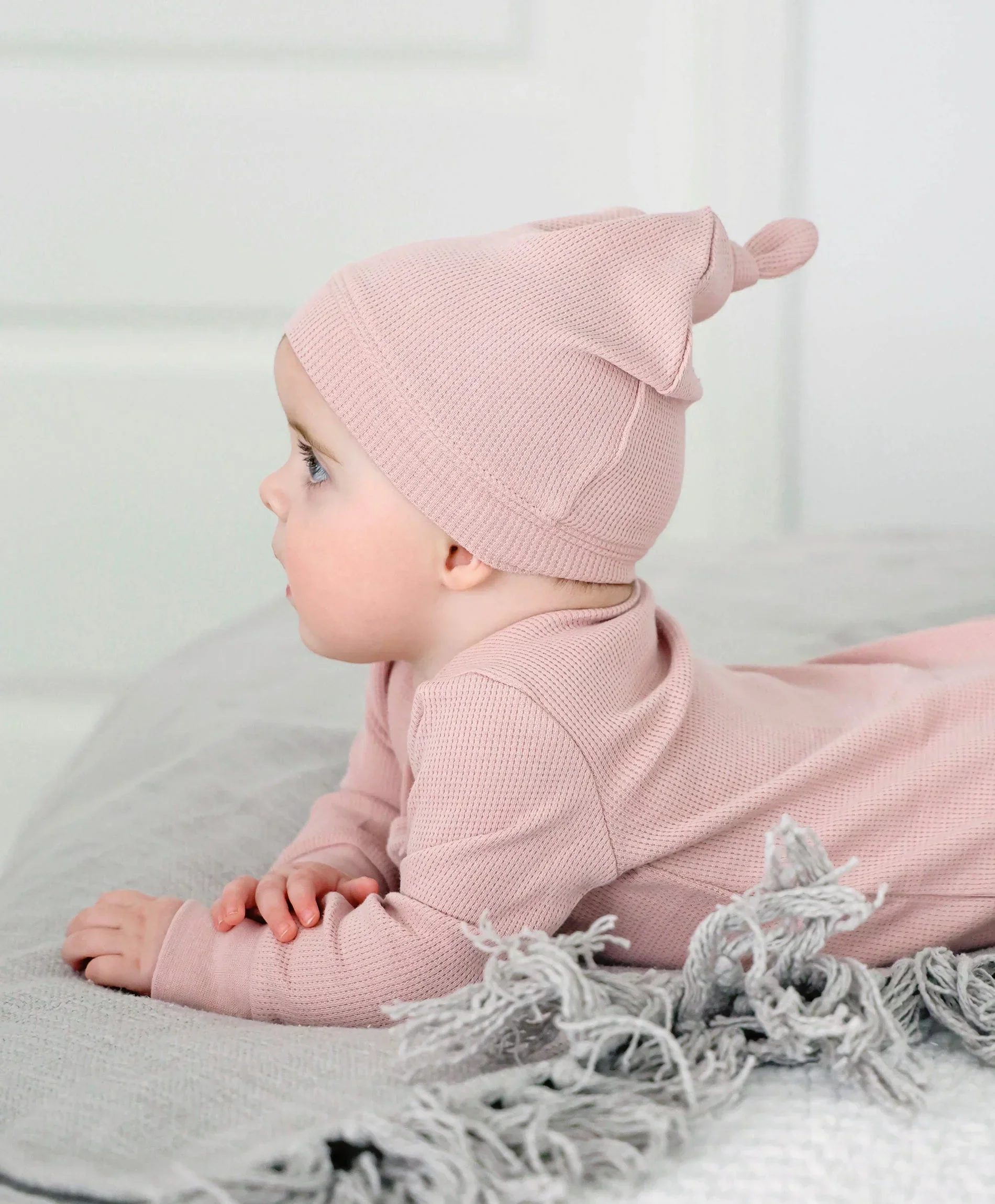 Organic Cotton Waffle Beanie - Lavender - Image 6