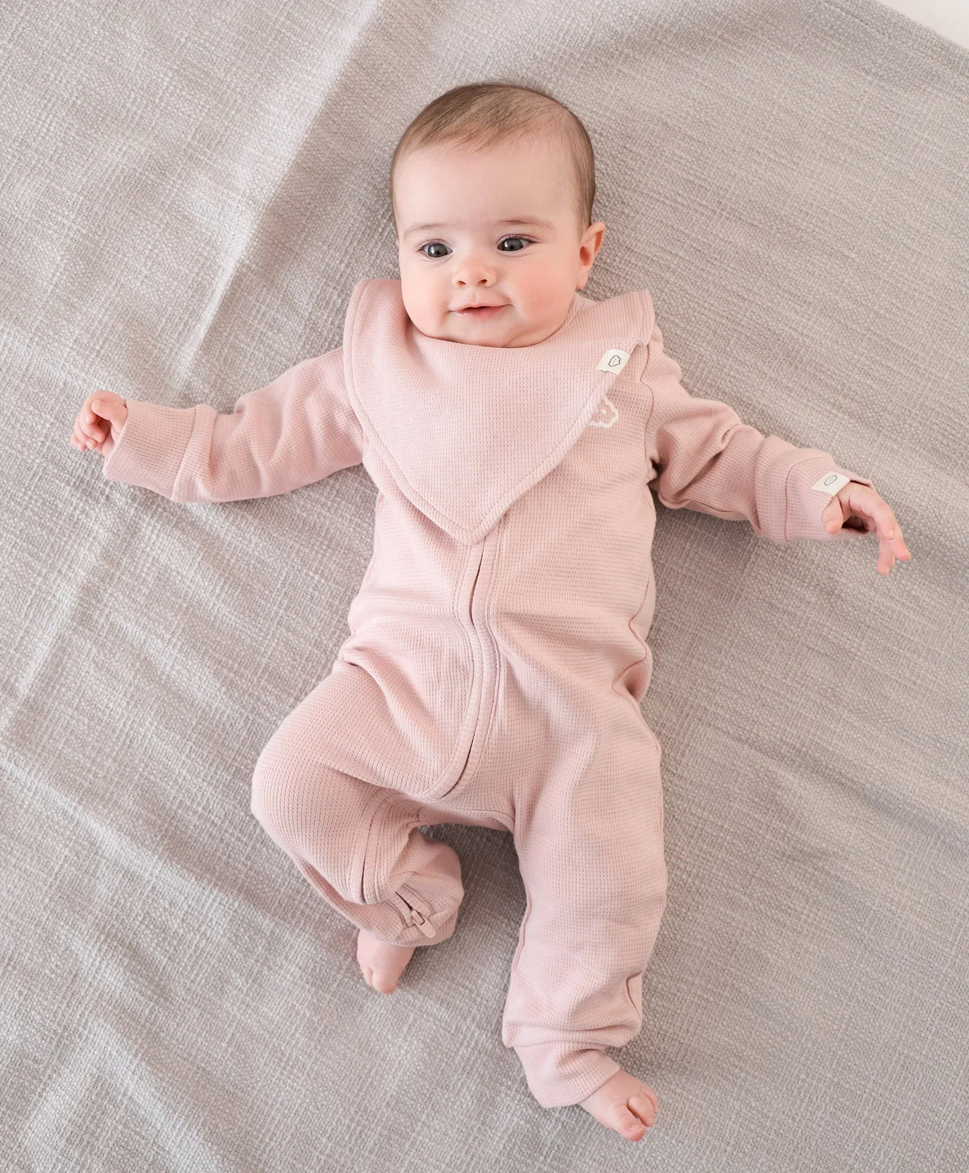 Organic Cotton Waffle Triangle Bib - Lavender - Image 3